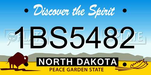 1BS5482 North Dakota License Plate