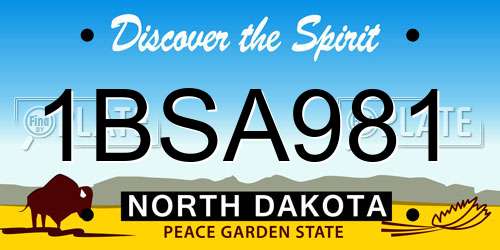 1BSA981 North Dakota License Plate