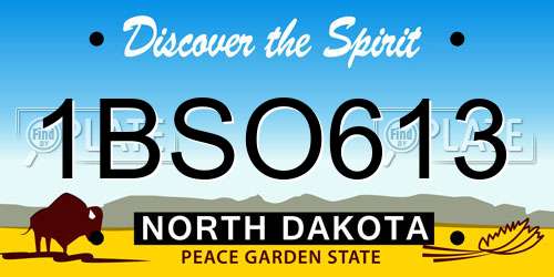 1BSO613 North Dakota License Plate