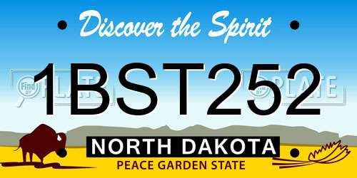 1BST252 North Dakota License Plate