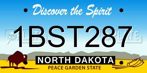 1BST287 North Dakota License Plate