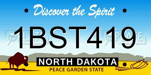 1BST419 North Dakota License Plate