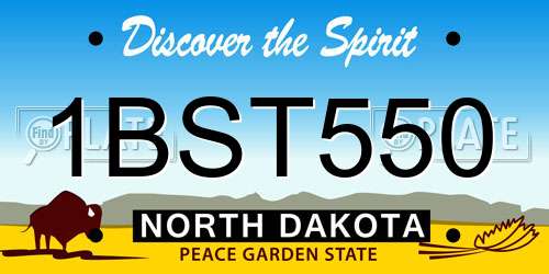 1BST550 North Dakota License Plate