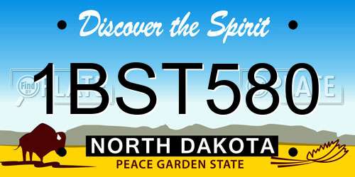 1BST580 North Dakota License Plate