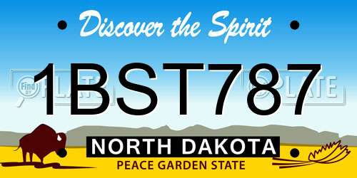 1BST787 North Dakota License Plate