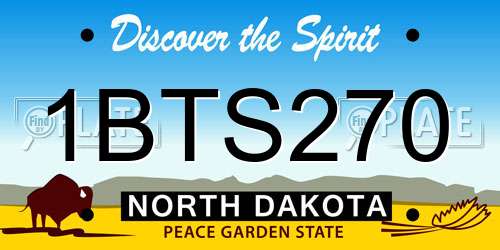 1BTS270 North Dakota License Plate