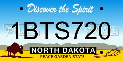 1BTS720 North Dakota License Plate