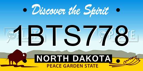 1BTS778 North Dakota License Plate