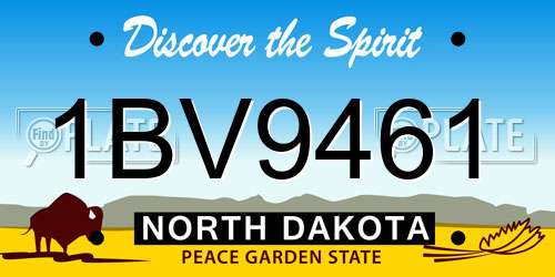 1BV9461 North Dakota License Plate