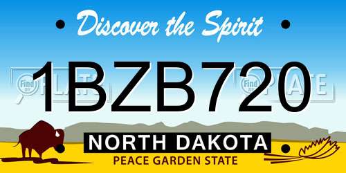 1BZB720 North Dakota License Plate