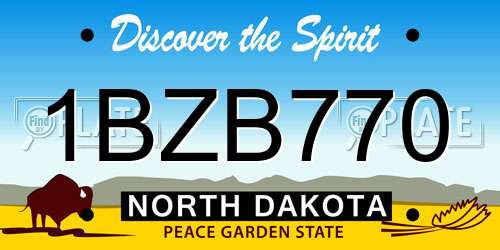 1BZB770 North Dakota License Plate