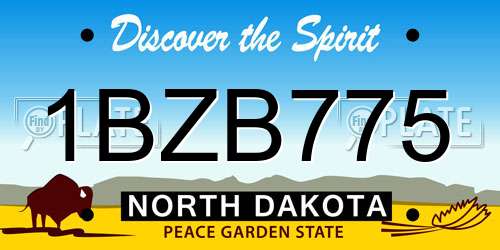 1BZB775 North Dakota License Plate