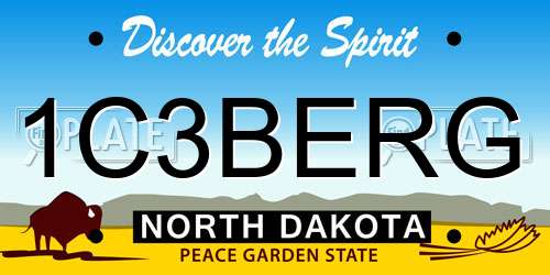 1C3BERG North Dakota License Plate