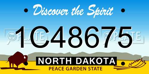 1C48675 North Dakota License Plate