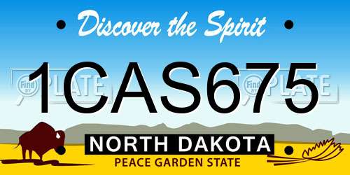 1CAS675 North Dakota License Plate