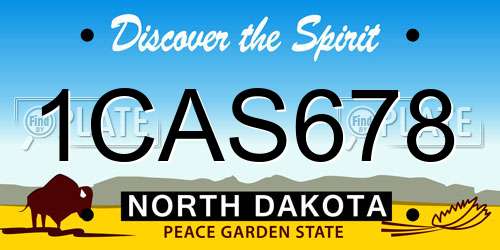 1CAS678 North Dakota License Plate