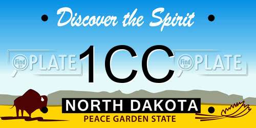 1CC North Dakota License Plate