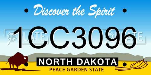 1CC3096 North Dakota License Plate