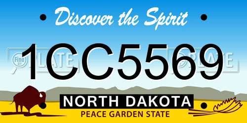 1CC5569 North Dakota License Plate