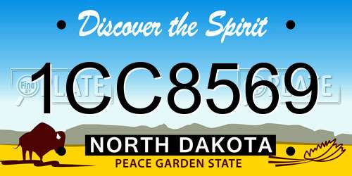 1CC8569 North Dakota License Plate
