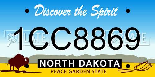 1CC8869 North Dakota License Plate