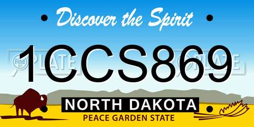 1CCS869 North Dakota License Plate