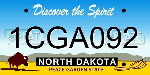 1CGA092 North Dakota License Plate