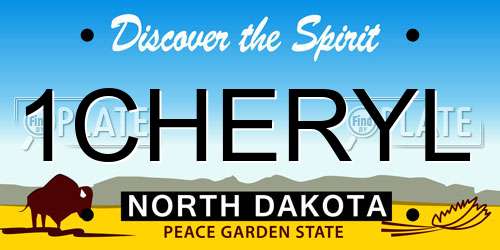 1CHERYL North Dakota License Plate