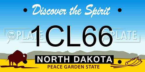 1CL66 North Dakota License Plate