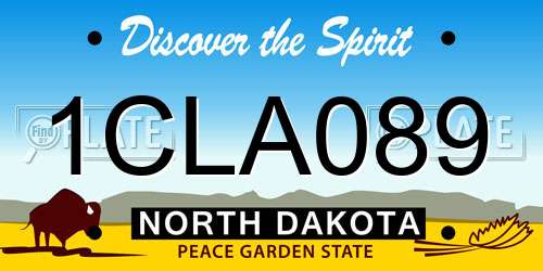 1CLA089 North Dakota License Plate