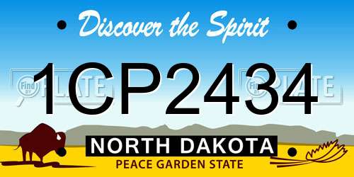 1CP2434 North Dakota License Plate