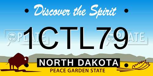 1CTL79 North Dakota License Plate