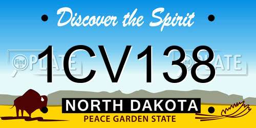 1CV138 North Dakota License Plate