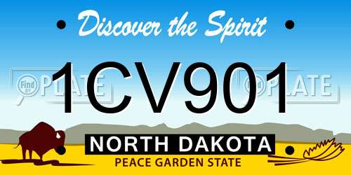 1CV901 North Dakota License Plate