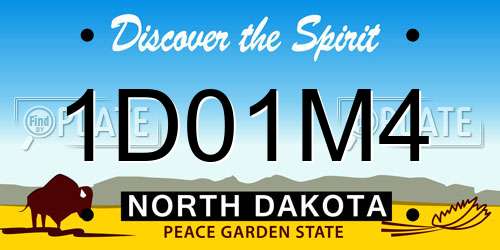 1D01M4 North Dakota License Plate