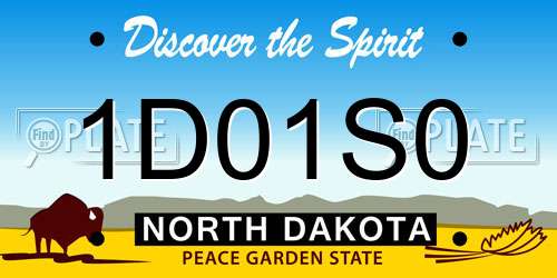 1D01S0 North Dakota License Plate