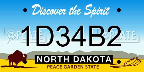 1D34B2 North Dakota License Plate