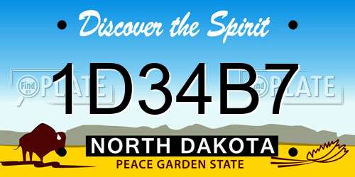 1D34B7 North Dakota License Plate