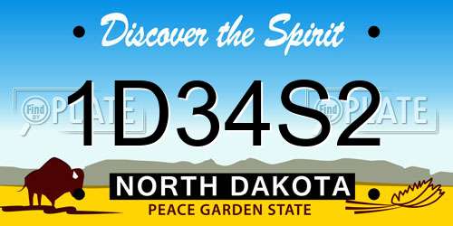 1D34S2 North Dakota License Plate