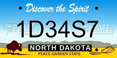 1D34S7 North Dakota License Plate