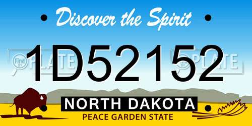 1D52152 North Dakota License Plate