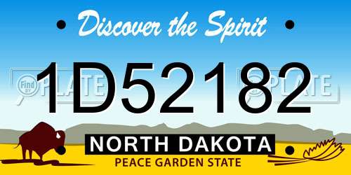 1D52182 North Dakota License Plate