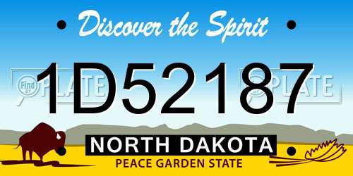 1D52187 North Dakota License Plate