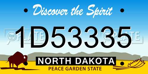 1D53335 North Dakota License Plate