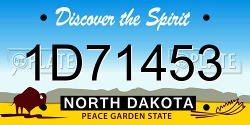 1D71453 North Dakota License Plate