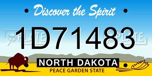 1D71483 North Dakota License Plate