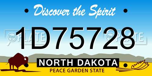 1D75728 North Dakota License Plate