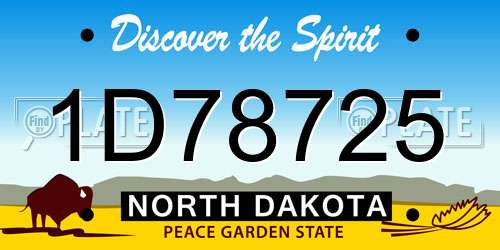 1D78725 North Dakota License Plate