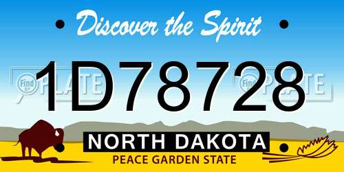 1D78728 North Dakota License Plate