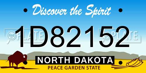 1D82152 North Dakota License Plate